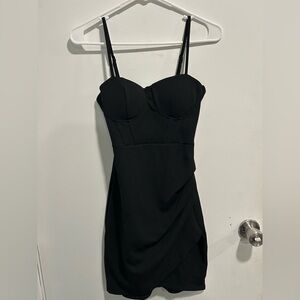Women's Corset Style Bust Cocktail Mini Dress Spaghetti Strap Black